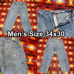 Ecko Unltd Vintage Y2K Baggy Carpenter Jeans Mens Size 34x30 Blue Denim