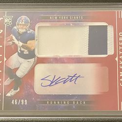 2025 Panini Origins Cam Skattebo Rookie Jumbo Jersey Auto Red #46/99