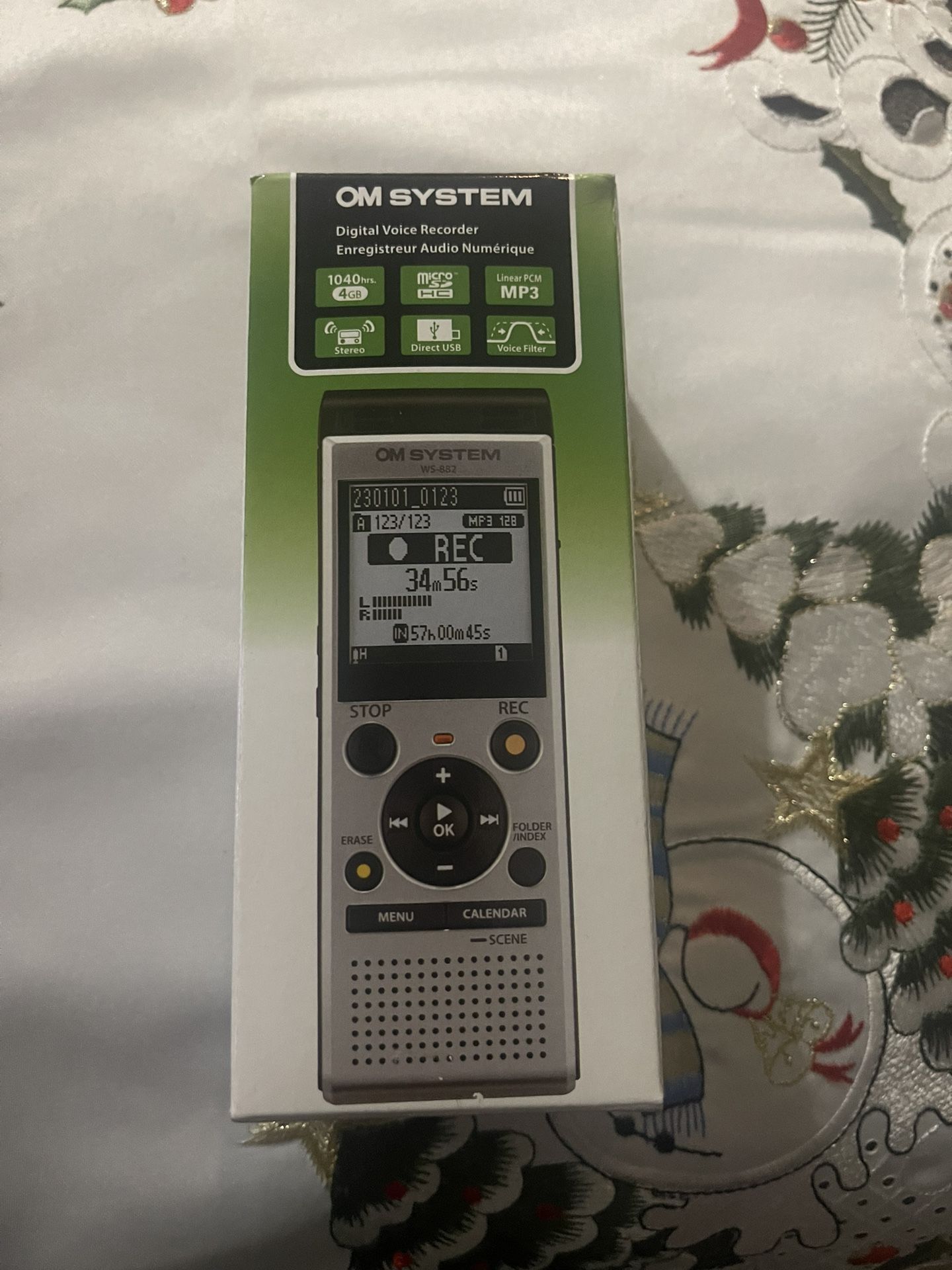 OM System WS-882 Digital Voice Recorder - Silver