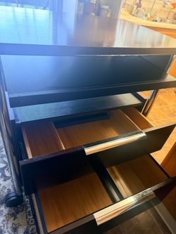 Heavy duty Bronze Rolling Storage Cart with Drawers desk