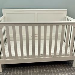 White Crib with Sealy Mattress
