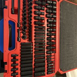 86pcs 1/4"Dr.Master Impact Socket Set, Universal Deep& Standard& Torx& Inverted Torx Socket Set, Metric &SAE, 6 Point, CR-MO, Include Deep &standard I