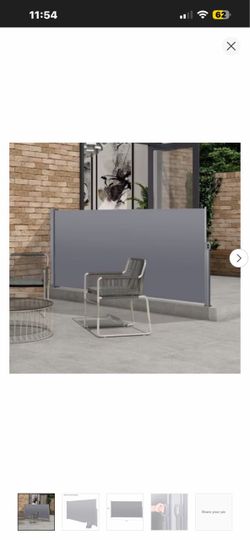 138" x 71" Retractable Side Awning, Waterproof and UV-Resistant, Privacy Screen Divider Roll Up Balcony(Grey) 106 $120
