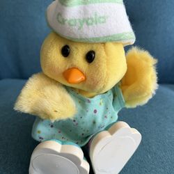 Vintage 1990 Hallmark "Crayola" plush duck figure referred to as "Squiggles" or "Daffadilly"