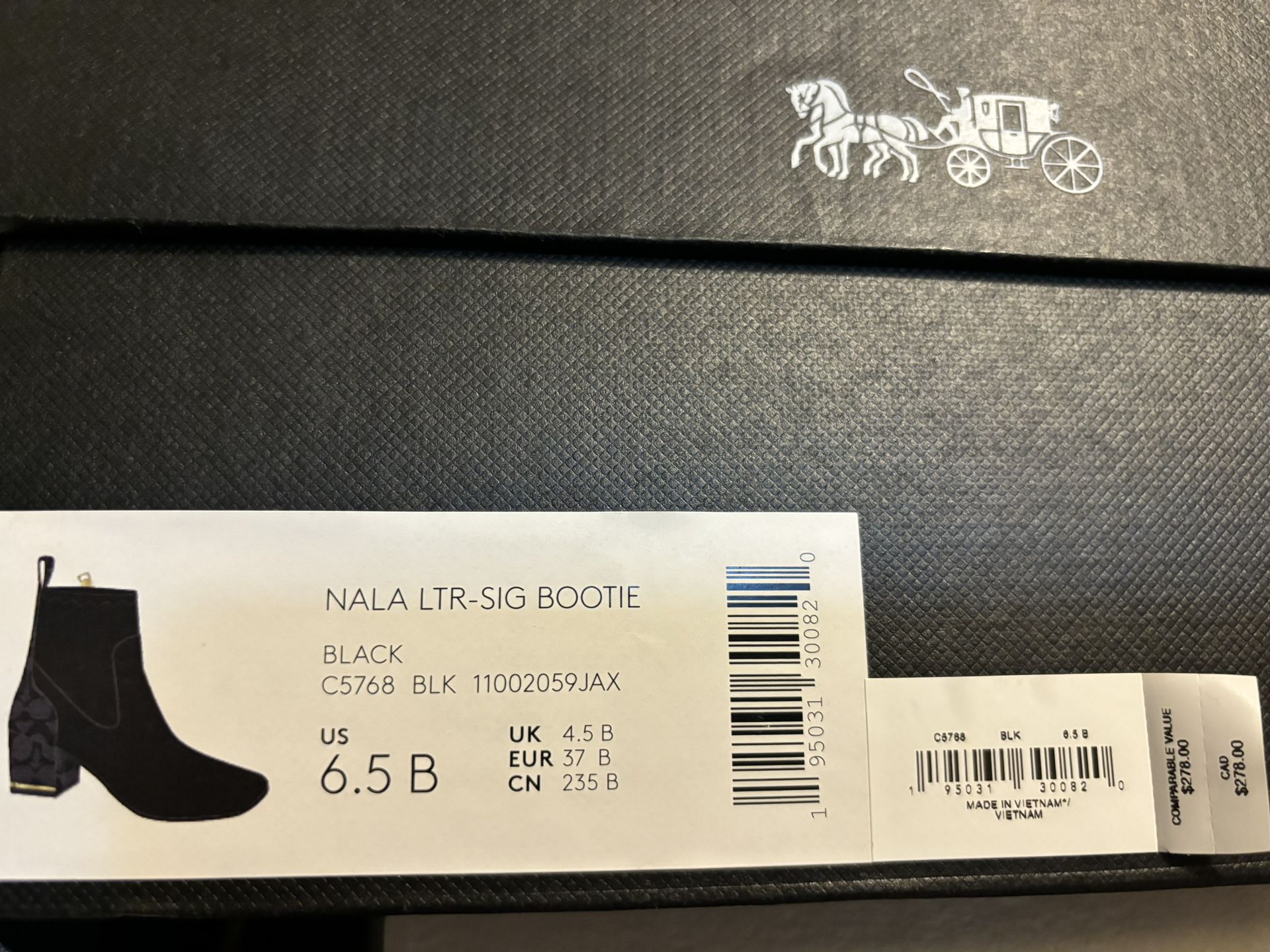 Size 6.5 Black Coach Boots 