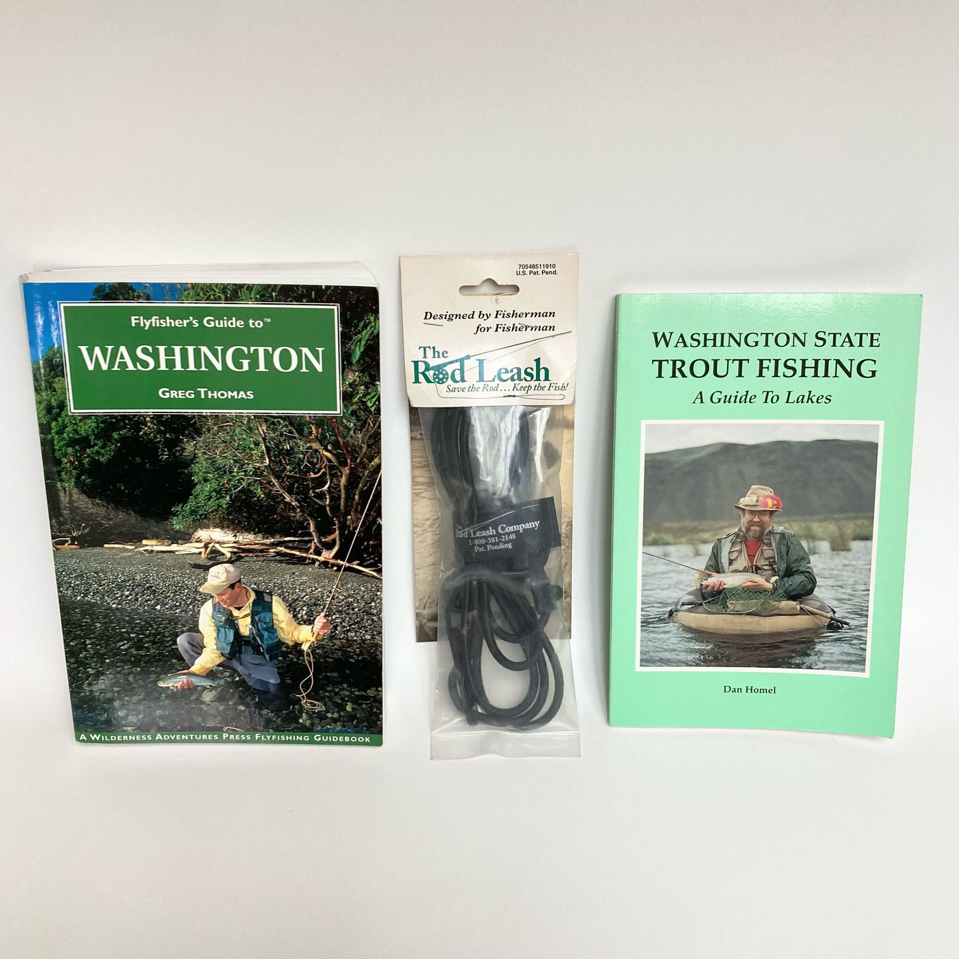 NOS “The Rod Leash” and (2) Washington State Fishing Books