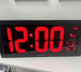 AcuRite 18" Large Digital LED Oversized Wall Clock