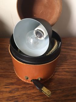 Vintage Portable Travel Lamp Travel Lamp Leather case 1967