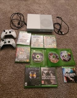 Xbox 1 S With 2 Romotes And 9 Games