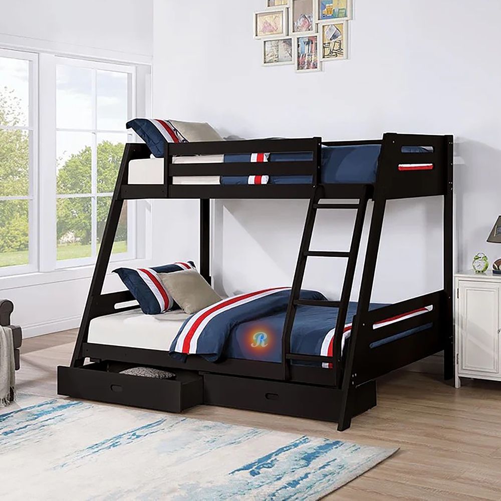 Twin Full Bunk Bed With 2 Drawer Storage