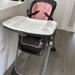 Baby Trend- Sit Right High Chair- Pink- Foldable
