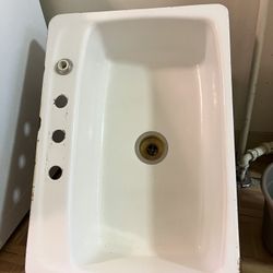 White Cast Iron Sink 30”