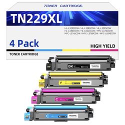 4pack  TN229XL Toner Cartridges High Yield Replacement for Brother TN229XL TN 229XL for MFC-L3780CDW MFC-L3720CDW HL-L3280CDW HL-L3220CDW HL-L3300CDW 