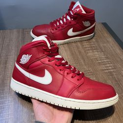 Nike Air Jordan 1 Mid Gym Red White 554724-600 Men's Size 12 Shoes