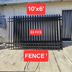 BRAND NEW IRON FENCES 10'X6' EACH FENCE PANELS
22PCS IRON FENCE
POWDER COATED SURFACE BLACK
TOTAL SIZE 220 FT LONG
EASY TO INSTALLED
HARDWARE AVAILABL