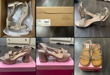Girls dress shoes size 3-4  gold heels BRAND NEW