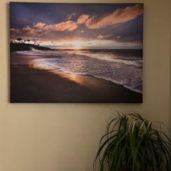 Large Canvas Beach Sunrise Wall Art