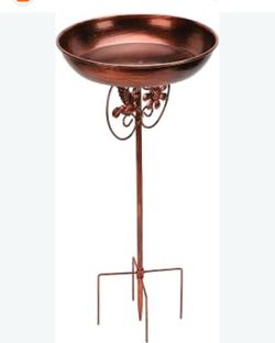 PUSOKEI Metal Bird Bath Stable Iron Feeder Bowl for Garden