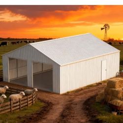 NEW METAL WAREHOUSE SHED 25ft x 33ft IDEAL FOR BUSSINES COLOR CREAM SEALED ALL INFORMATION ITS IN THE PICTURE FOR ANY QUESTION TEXT ME PLEASE HABLO ES