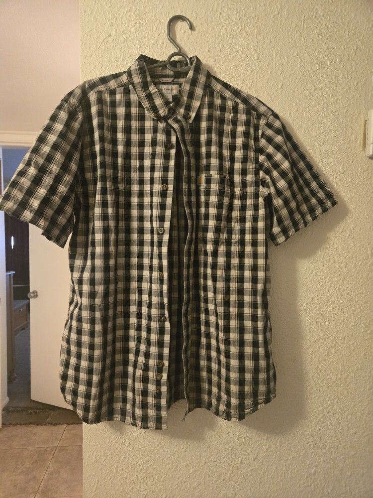 Carhartt Men's Plaid Button-up Shirt Size Large