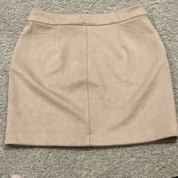 Light pink mini zip up skirt