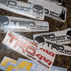 TRD Off roads 4x4 decals/Stickers, Installation Available