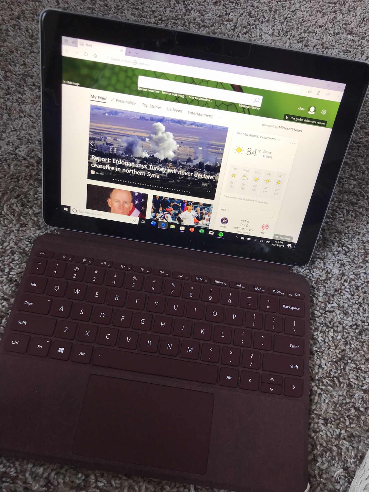 Surface go with keyboard, mouse and pen matching set