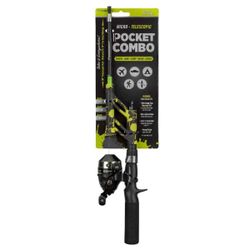 Profishiency  Micro Telescoping Pocket Combo Green Splat Pocket Youth 30" Light 1pc Rod/Reel