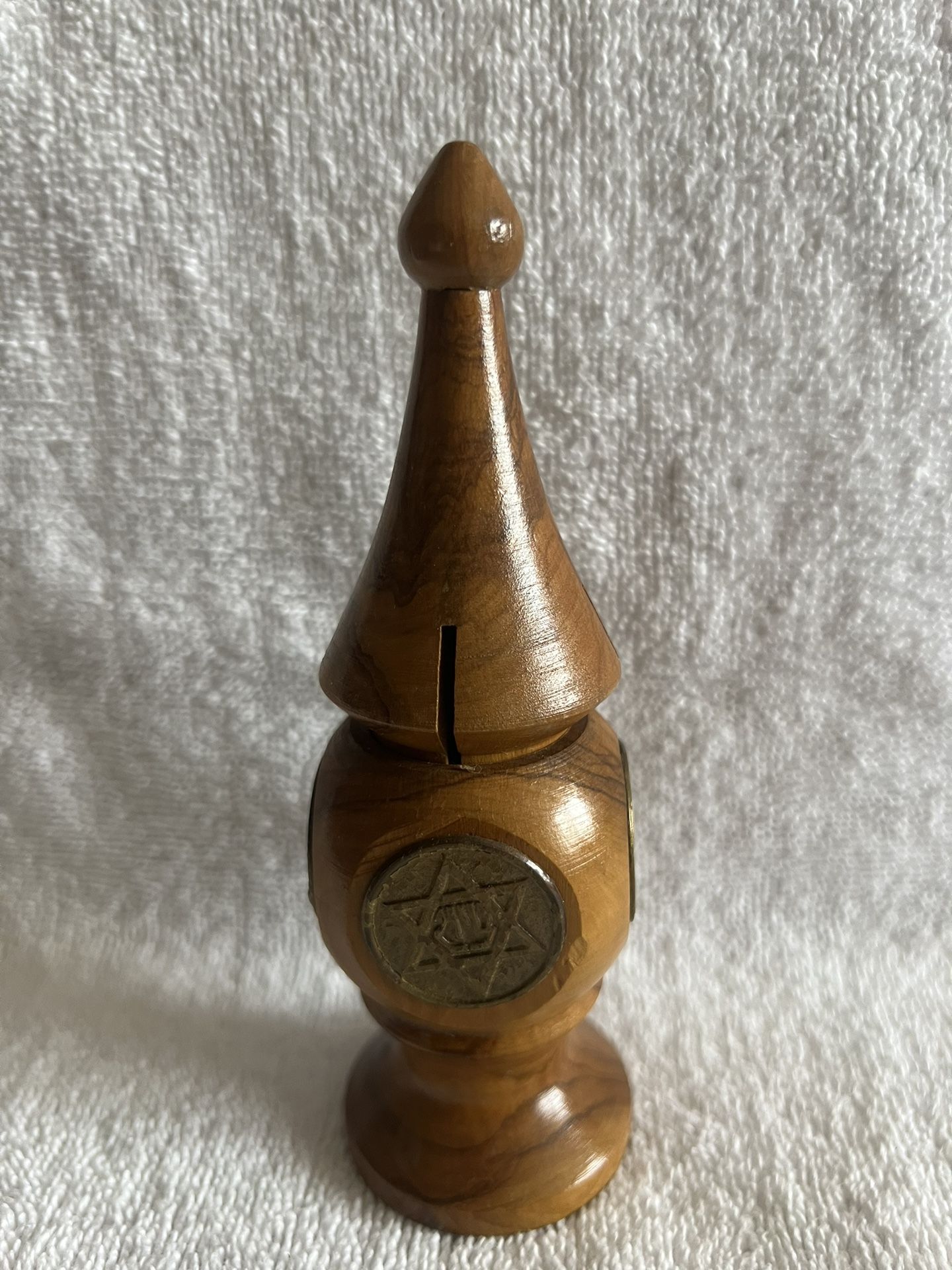 Small Olive tree wood Jewish Besamim Tower  Havdalah  Yad Absalom tomb Jerusalem