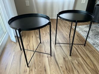Set of 2 IKEA black end tables