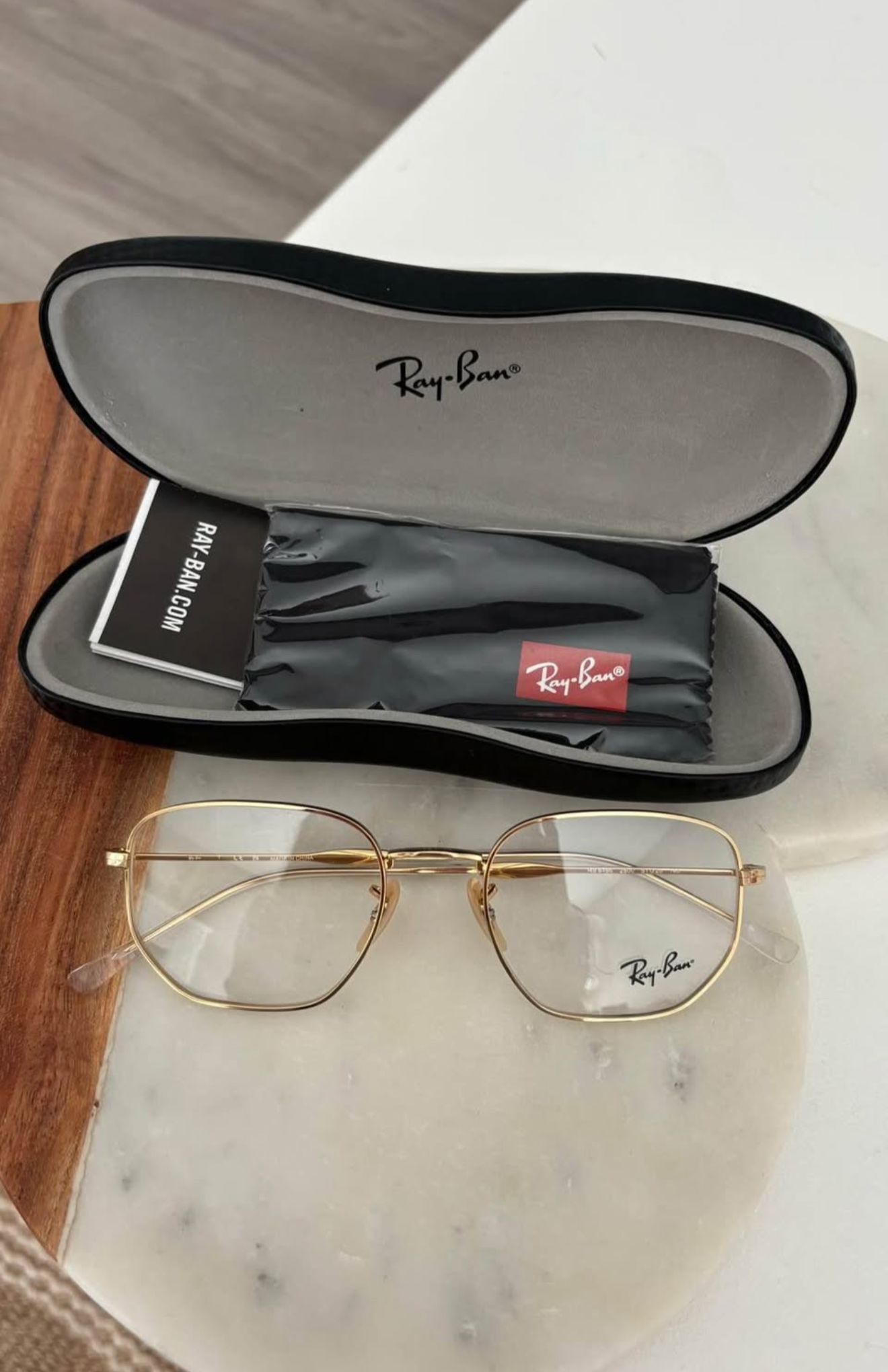 Ray-Ban Authentic Gold Eyeglass Frame Glasses