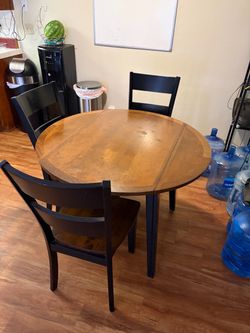 Brown Coffee Table with 3 chairs