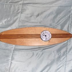 Wooden Surfboard Clock 