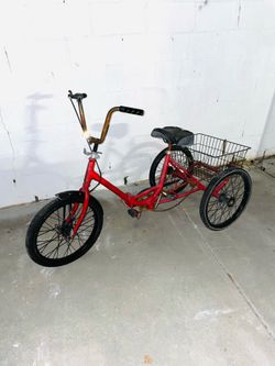 Vintage Adult Tricycle Bike with Basket