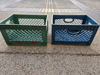 Plastic Milk Crates Set of 2