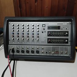 PA System. 6channel Samson XM610 600 Watts And 2 Mackie C300 Speakers 12"