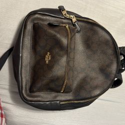 COACH Backpack Brown Pattern Signature Backpack