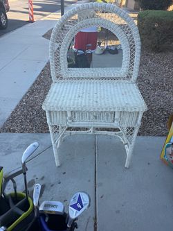 Wicker vanity