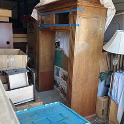 Wood Overhead Hutch With Glass Shelves