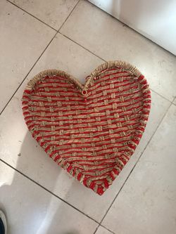 Heart-Shaped Woven Basket Must Pick Up Today Or Tomorrow