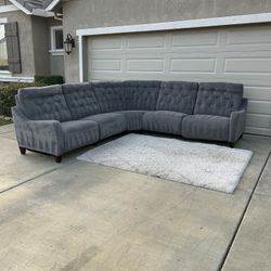 Grey Tufted Modular Reclining Sectional (Delivery Available)