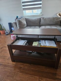 Walnut lift top coffee table