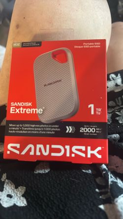 SanDisk Extreme Portable External SSD 1TB 2000MB/s Gray Password Protection