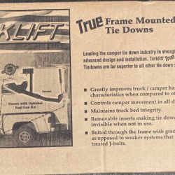 Slide in camper RV brackets and tiedowns
