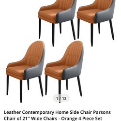 6 Chairs Leather  Contemporary  Home Side Chairs  Parsons  Chair 21 Wide Chairs 