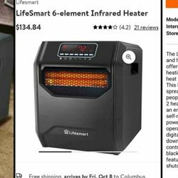 Brand new 1500 w six element infrared space heater with remote for large room.