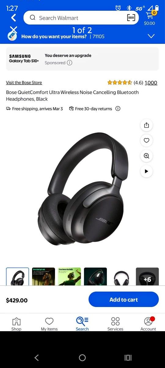 Bose Quiet Comfort Ultra Bluetooth Headphones 