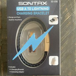 NEW  - SONTAX USB A to Lightning Charging Bracelet 