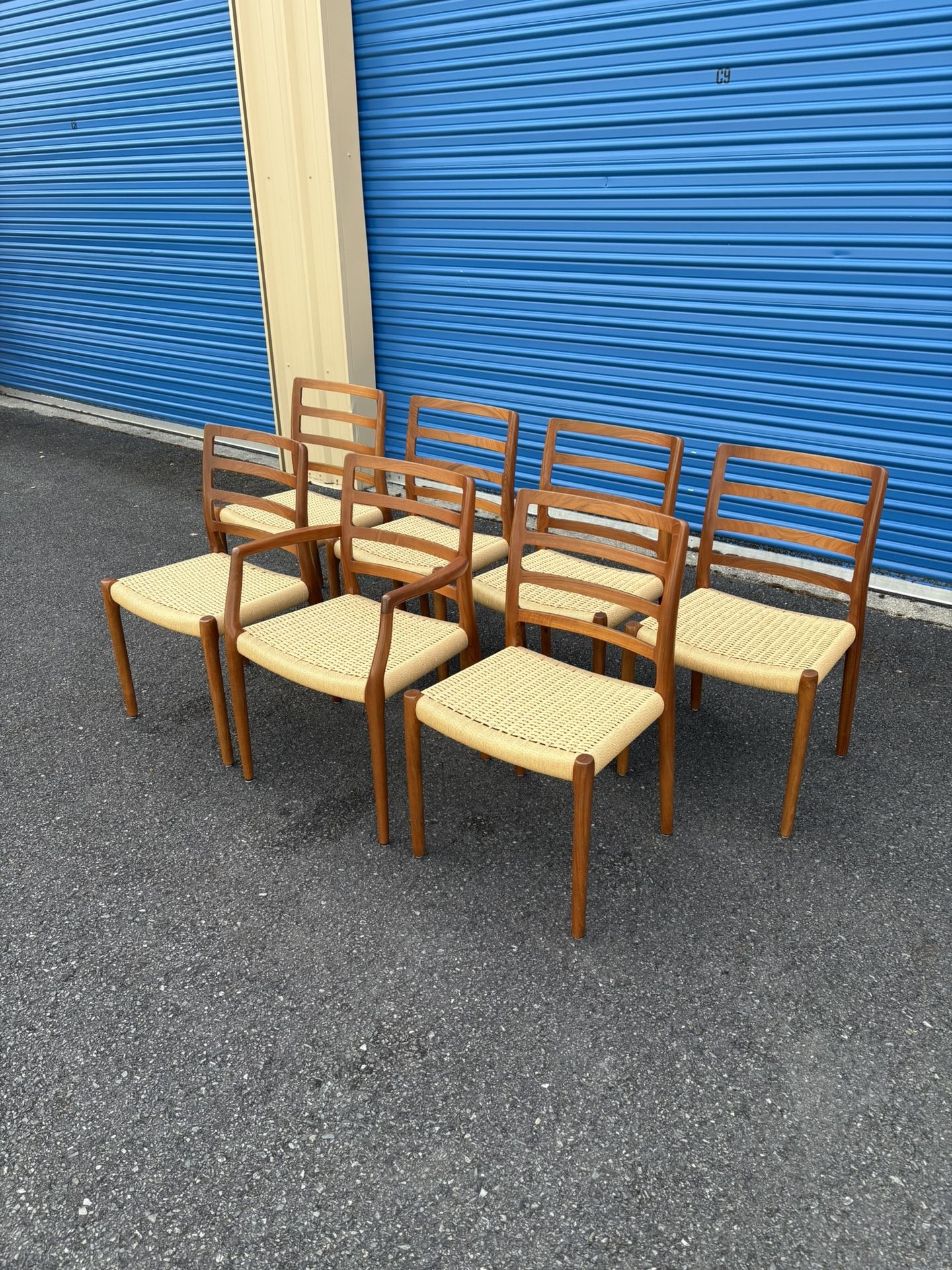 Mid Century Modern Danish Solid Teak Dining Chairs By Niels Otto Moller