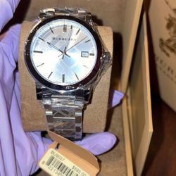 Burberry Conversation The City Silver Dial Silver Steel Strap Watch For Men - BU9037